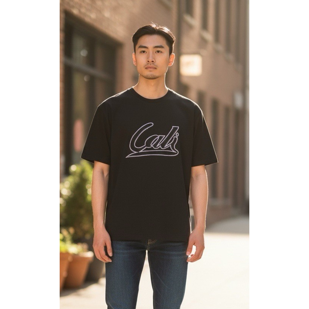 Cali T Shirt Size Large Mens Black Stitched California Streetwear Skater NEW